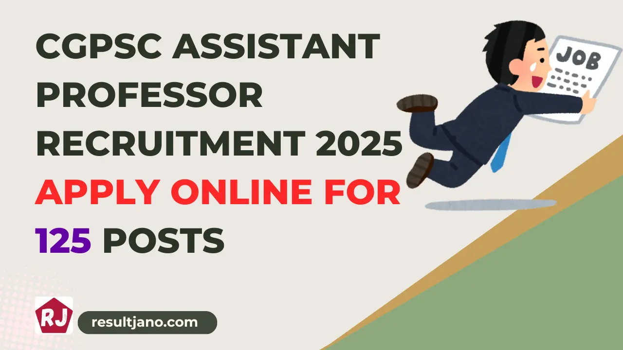 CGPSC Assistant Professor Recruitment 2025
