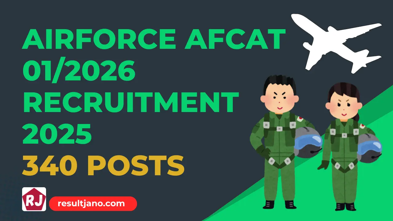 Airforce AFCAT 01/2026 Recruitment 2025