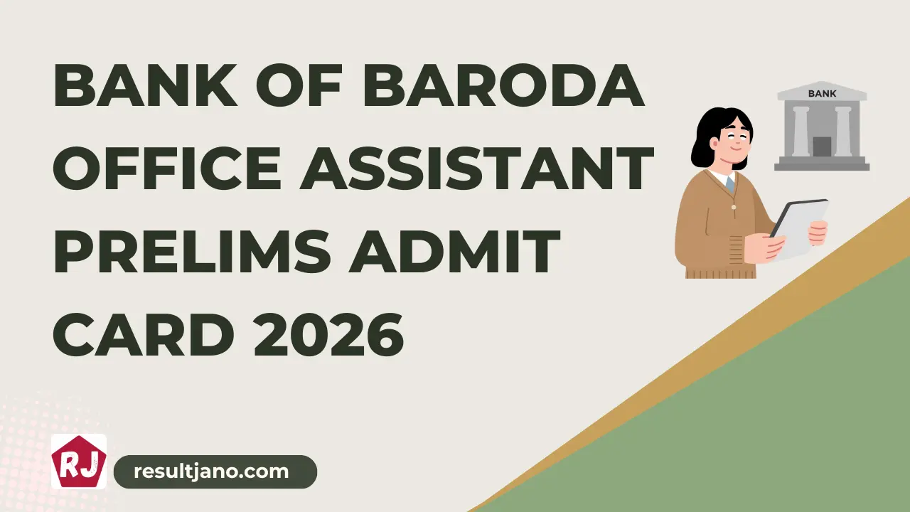 Bank of Baroda Office Assistant Prelims Admit Card 2026