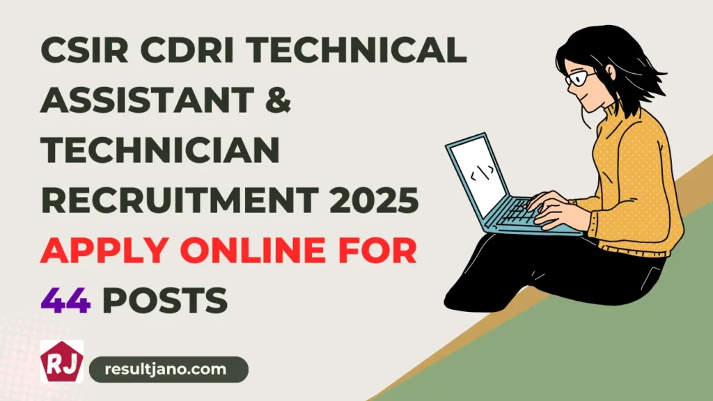 CSIR CDRI Technical Assistant & Technician Recruitment 2025