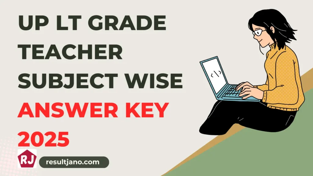 UP LT Grade Teacher Subject Wise Answer Key 2025