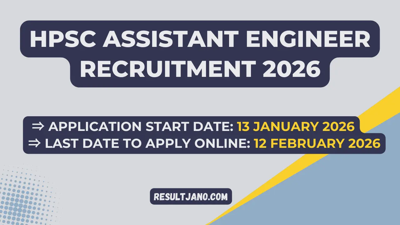 HPSC Assistant Engineer Recruitment 2026
