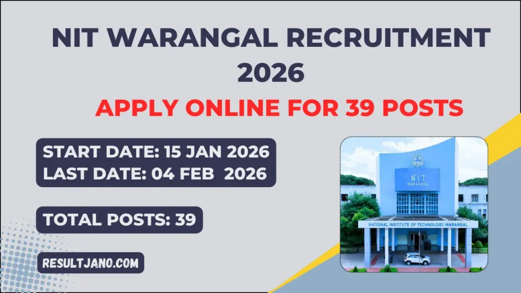 NIT Warangal Recruitment 2026