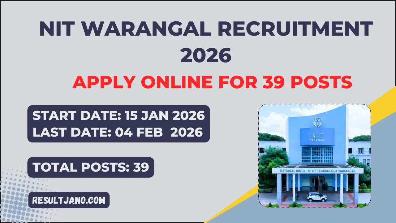 NIT Warangal Recruitment 2026