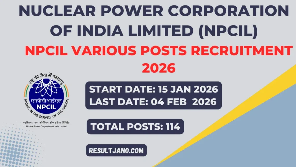 NPCIL Various Posts Recruitment 2026