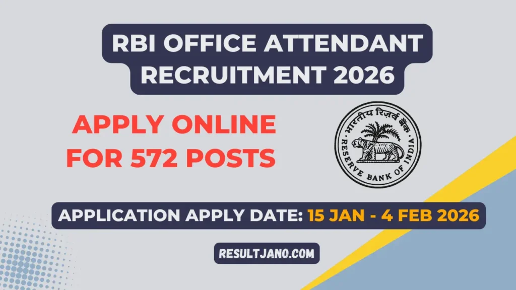 RBI Office Attendant Recruitment 2026