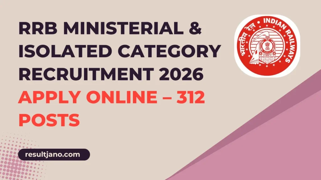 RRB Ministerial & Isolated Category Recruitment 2026