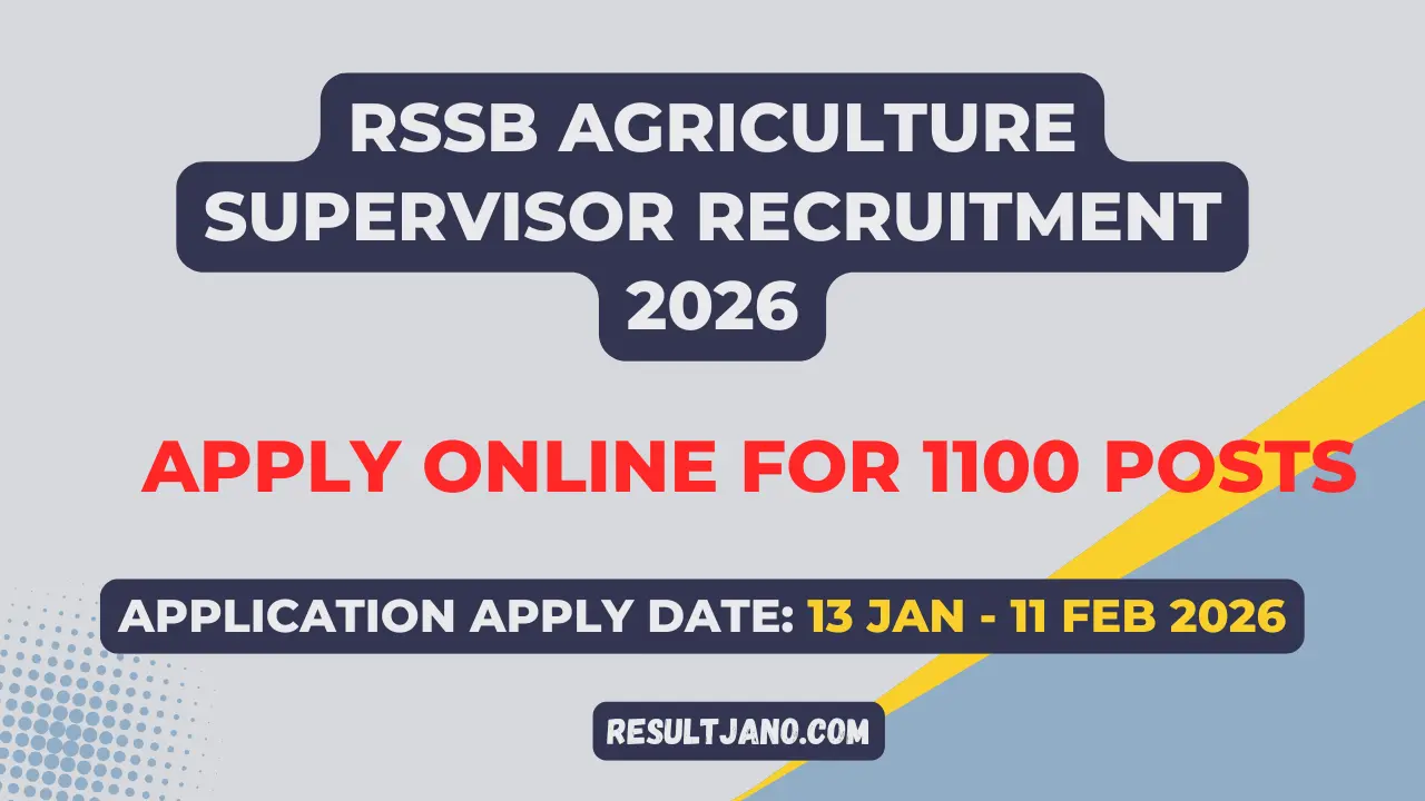 RSSB Agriculture Supervisor Recruitment 2026