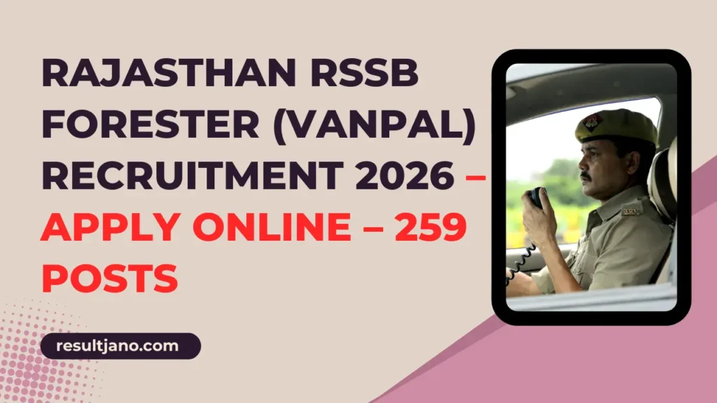 Rajasthan RSSB Forester (Vanpal) Recruitment