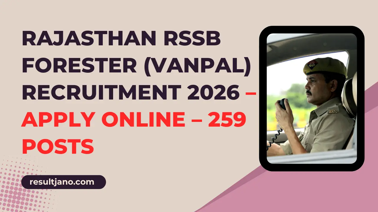 Rajasthan RSSB Forester (Vanpal) Recruitment
