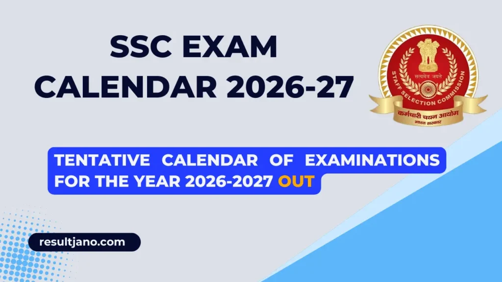 SSC Exam Calendar 2026-27