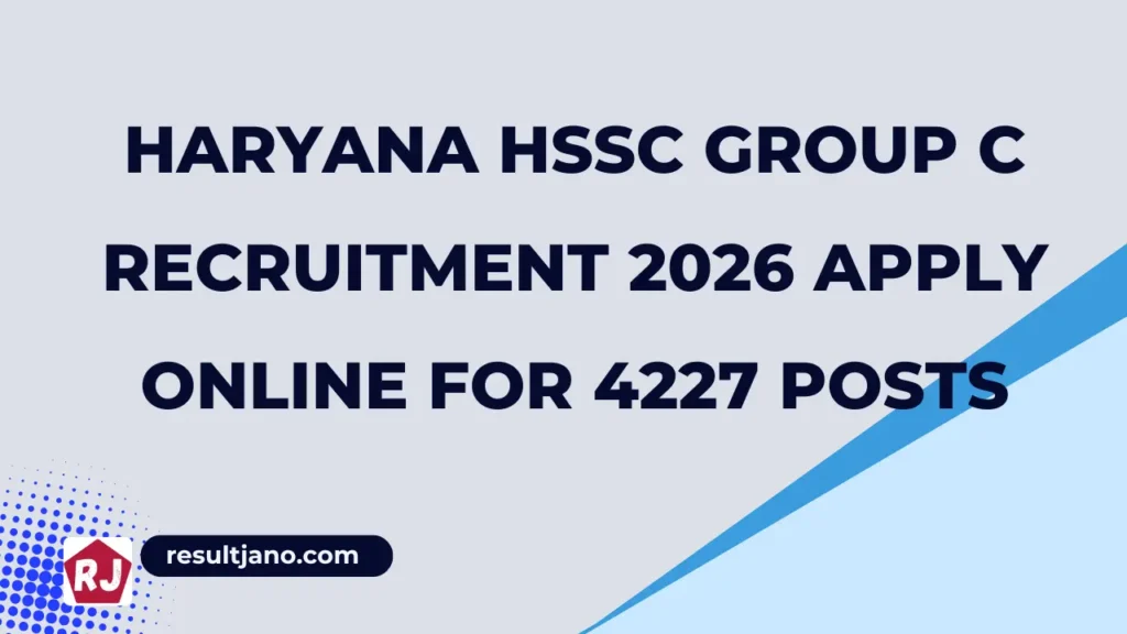 Haryana HSSC Group C Recruitment 2026 Apply Online for 4227 Posts