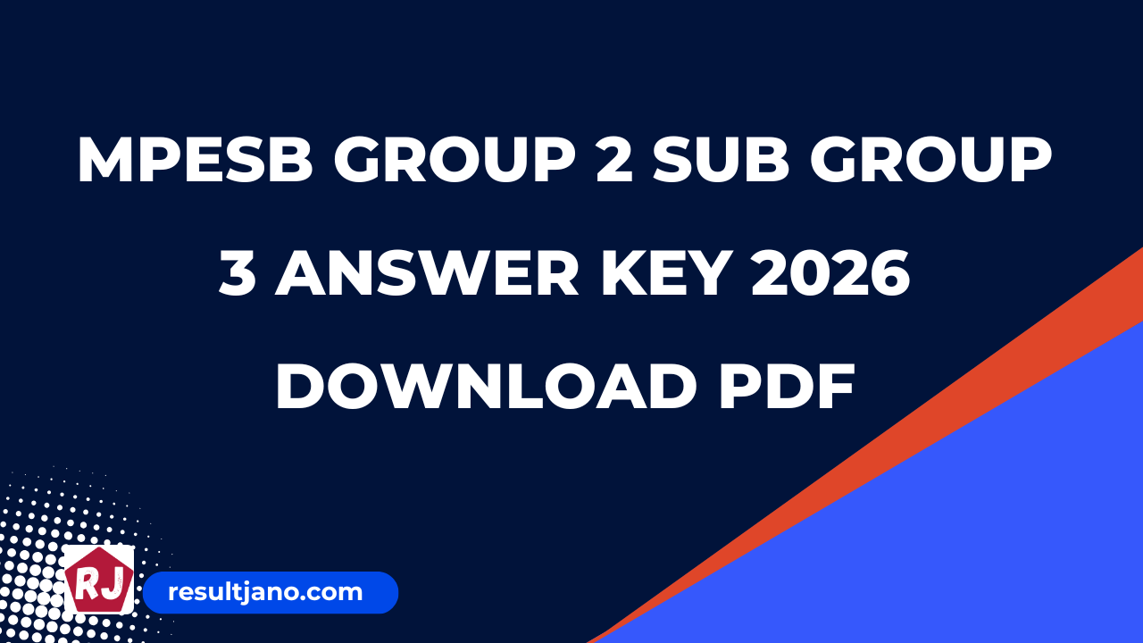 MPESB Group 2 Sub Group 3 Answer Key 2026 Download PDF
